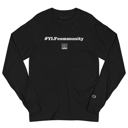 10 Years of YLF: Retro #YLFcommunity Logo Unisex Champion Long Sleeve Tee