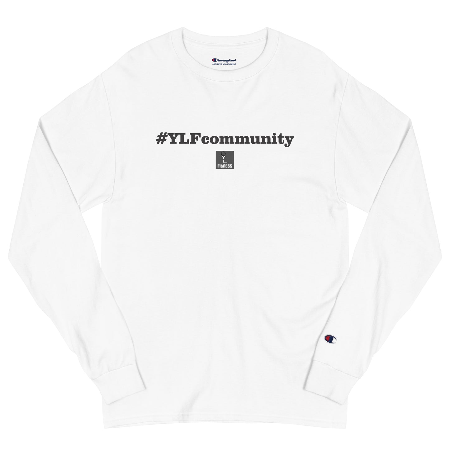 10 Years of YLF: Retro #YLFcommunity Logo Unisex Champion Long Sleeve Tee