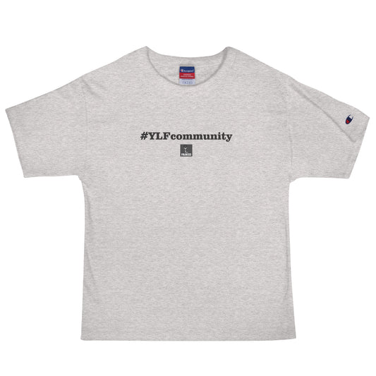 10 Years of YLF: Retro #YLFcommunity Logo Unisex Champion T-Shirt