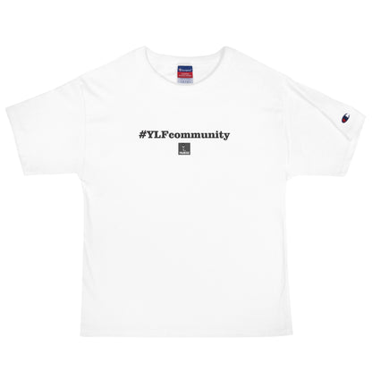 10 Years of YLF: Retro #YLFcommunity Logo Unisex Champion T-Shirt