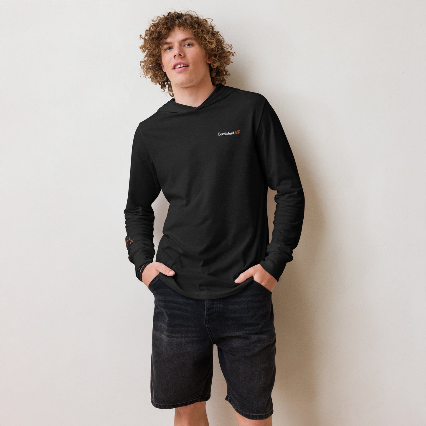 Consistent AF Hooded Long-Sleeve Year-Round Tee