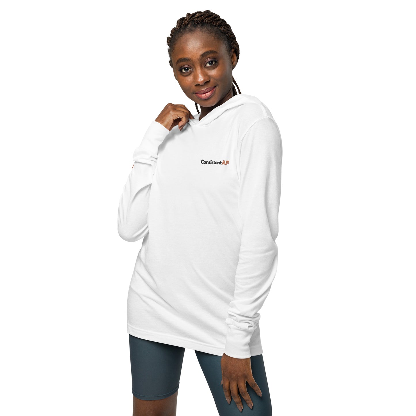 Consistent AF Hooded Long-Sleeve Year-Round Tee